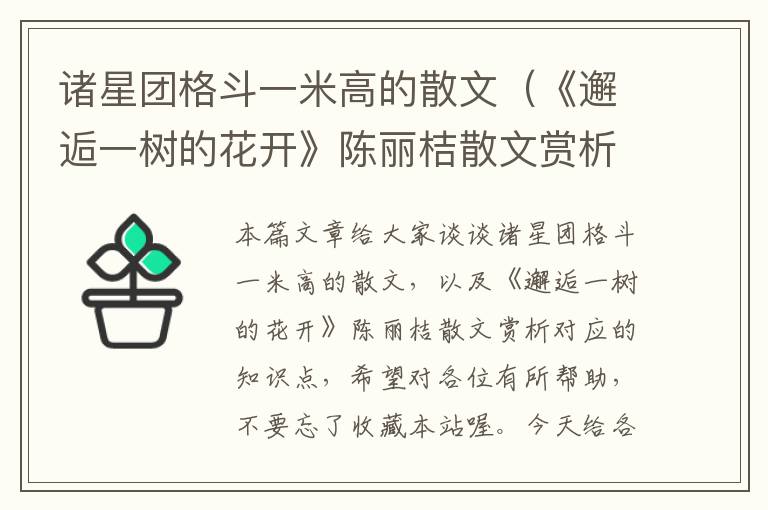 诸星团格斗一米高的散文（《邂逅一树的花开》陈丽桔散文赏析）