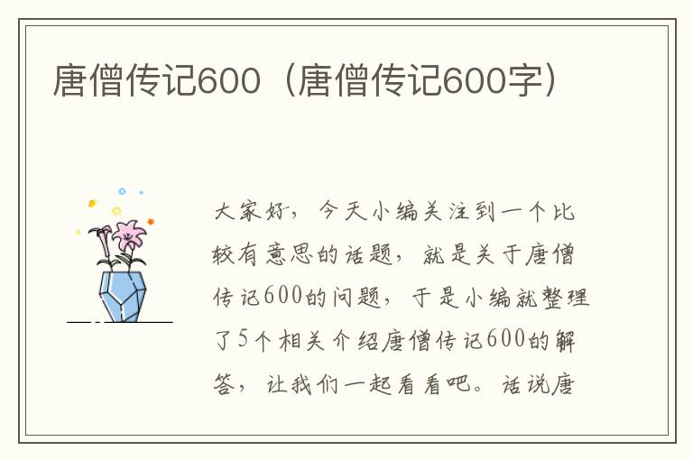 唐僧传记600（唐僧传记600字）