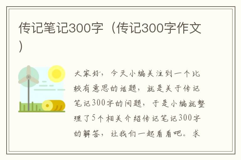 传记笔记300字（传记300字作文）