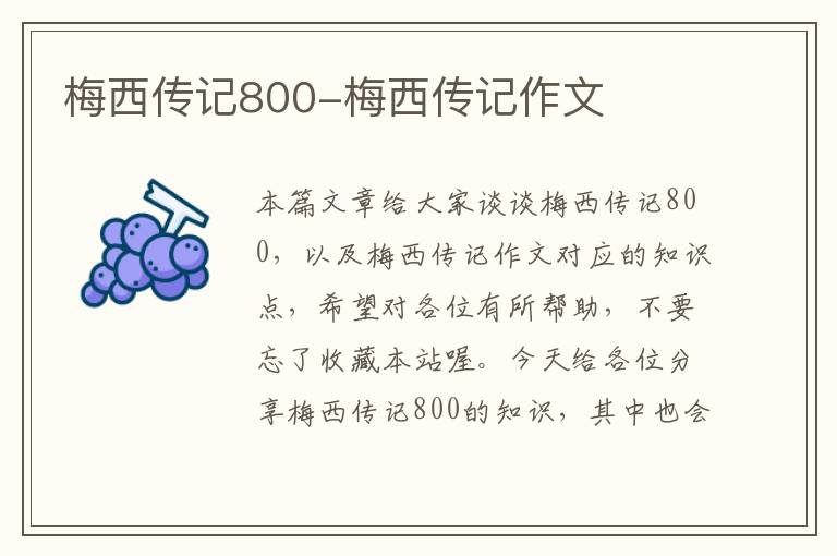 梅西传记800-梅西传记作文