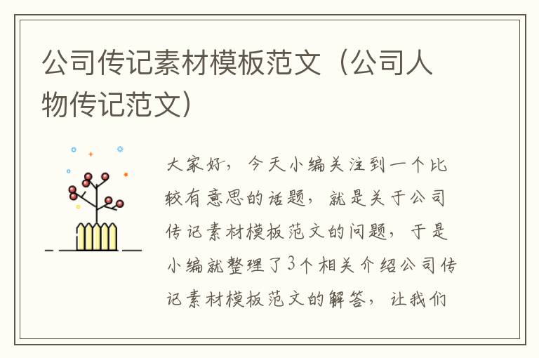 公司传记素材模板范文（公司人物传记范文）