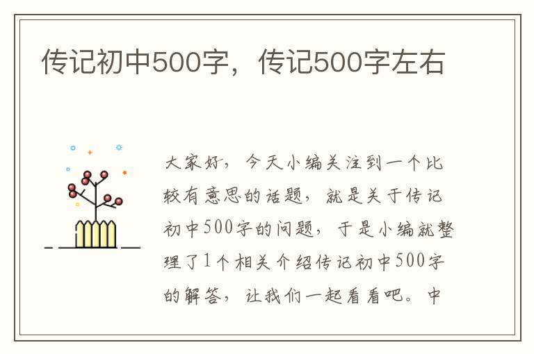 传记初中500字，传记500字左右