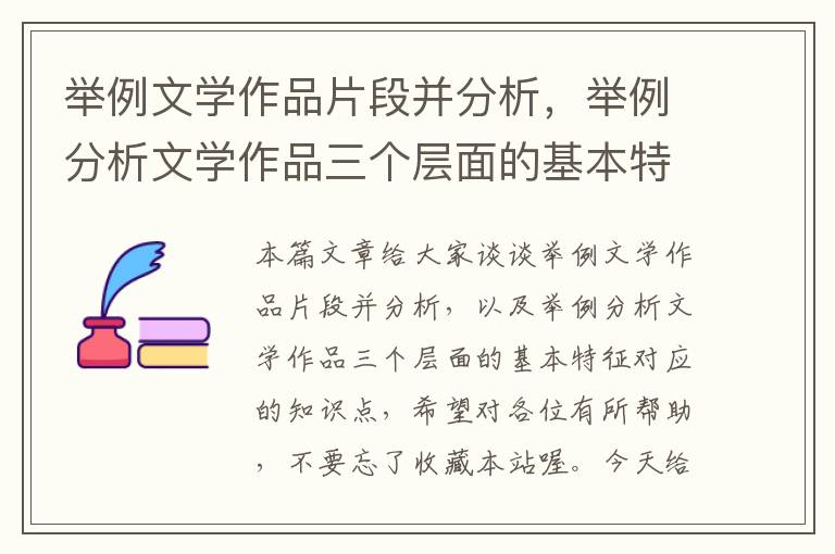 举例文学作品片段并分析，举例分析文学作品三个层面的基本特征