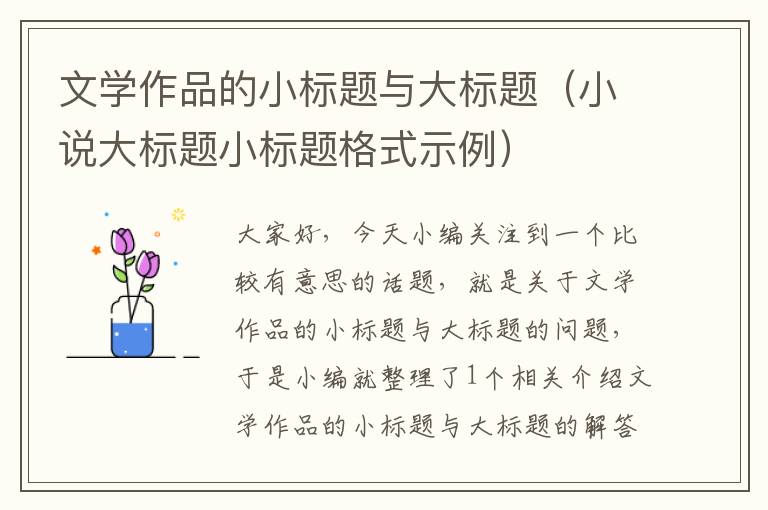 文学作品的小标题与大标题（小说大标题小标题格式示例）