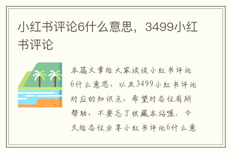 小红书评论6什么意思，3499小红书评论