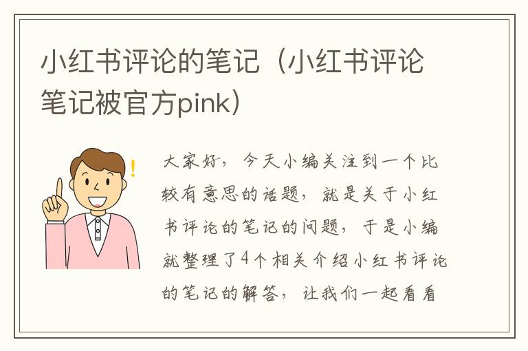 小红书评论的笔记（小红书评论笔记被官方pink）