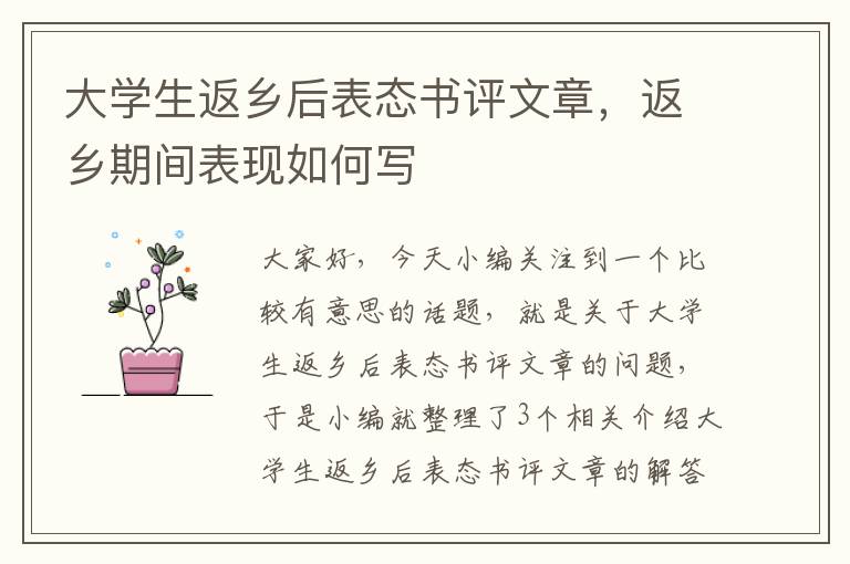 大学生返乡后表态书评文章，返乡期间表现如何写