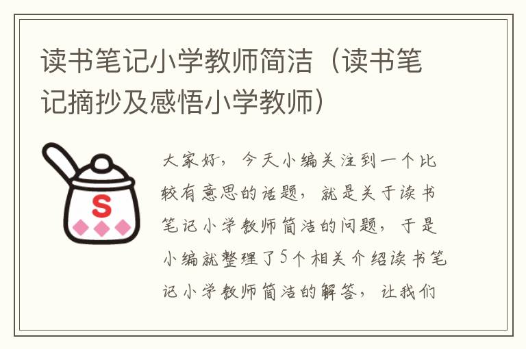 读书笔记小学教师简洁（读书笔记摘抄及感悟小学教师）