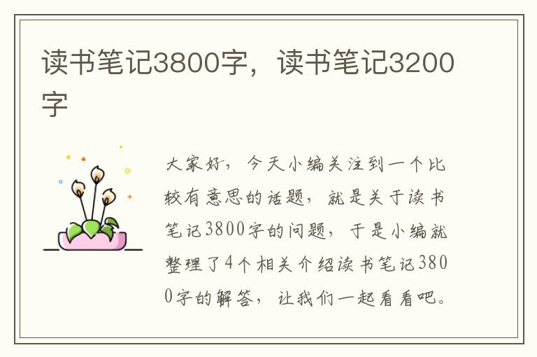 读书笔记3800字，读书笔记3200字