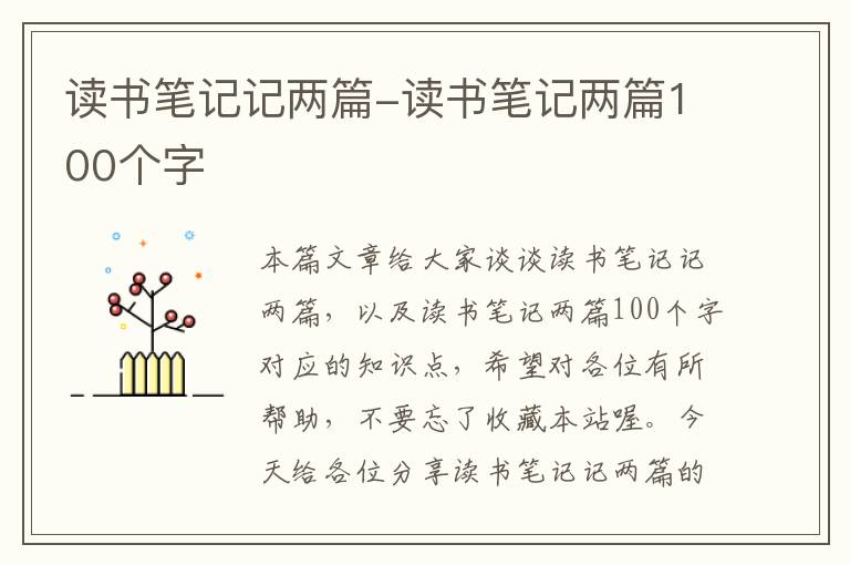 读书笔记记两篇-读书笔记两篇100个字