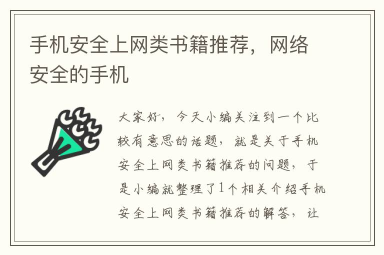 手机安全上网类书籍推荐，网络安全的手机